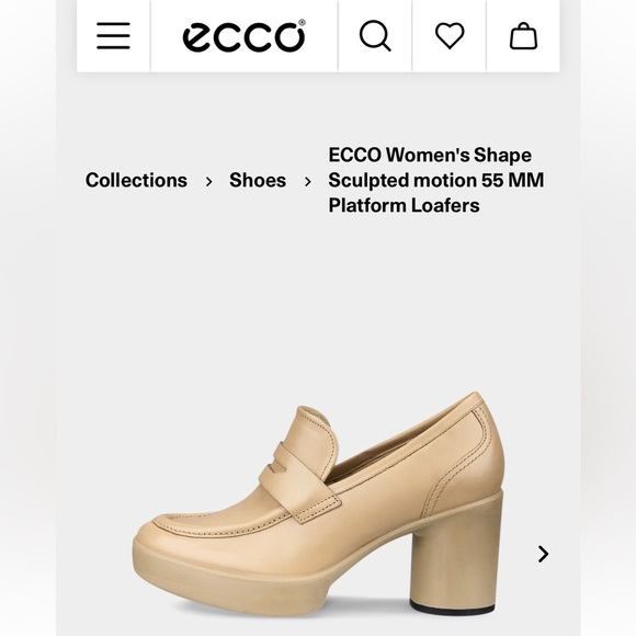 ECCO Women's Shape Sculpted-Motion 55 Mm Platform Loafers in Beige NWOB - Picture 4 of 16